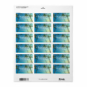 Tropical Beach Palms Lights UAWG Rücksendeadresse Adressaufkleber (Vorne)