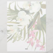 Tropical Beach Palms Orchios Pink Floral Bridal Briefbogen (Rückseite)
