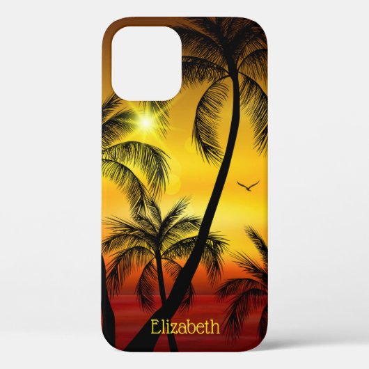 Tropical Beach Palms Personalisiert Case-Mate iPhone Hülle (Rückseite)