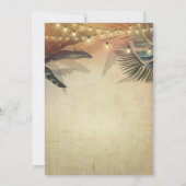 Tropical Beach Palms und Ananas Hochzeit Einladung (Rückseite)