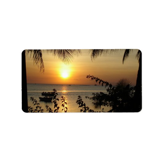 Tropical Beach Paradise Adressaufkleber (Vorne)