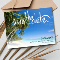 Tropical Beach Paradise Hochzeit retten das Datum