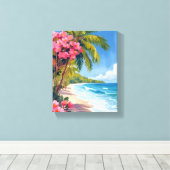 Tropical Beach Paradise | Ocean Painting Leinwanddruck (Insitu (Holzboden))