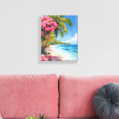 Tropical Beach Paradise | Ocean Painting Leinwanddruck (Insitu (Wohnzimmer))