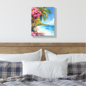 Tropical Beach Paradise | Ocean Painting Leinwanddruck (Insitu (Schlafzimmer))