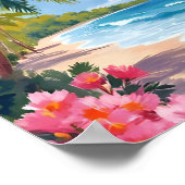 Tropical Beach Paradise | Ocean Painting Poster (Ecke)