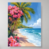 Tropical Beach Paradise | Ocean Painting Poster (Vorne)