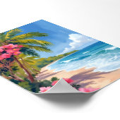 Tropical Beach Paradise | Ocean Painting Poster (Ecke)