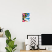 Tropical Beach Paradise | Ocean Painting Poster (Heimbüro)