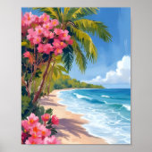 Tropical Beach Paradise | Ocean Painting Poster (Vorne)