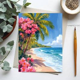 Tropical Beach Paradise | Ocean Painting Postkarte
