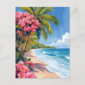 Tropical Beach Paradise | Ocean Painting Postkarte (Vorderseite)
