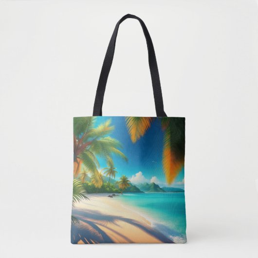 Tropical Beach Paradise - Palme Tree Art Tasche (Vorderseite)