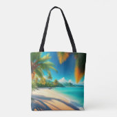 Tropical Beach Paradise - Palme Tree Art Tasche (Rückseite)