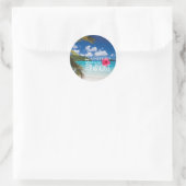 Tropical Beach Paradise Runder Aufkleber (Tasche)