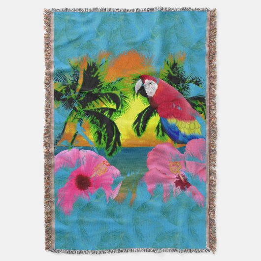 Tropical Beach Parrot Decke (Vorderseite Vertikal)
