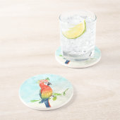 Tropical Beach Parrot Untersetzer (Seite)