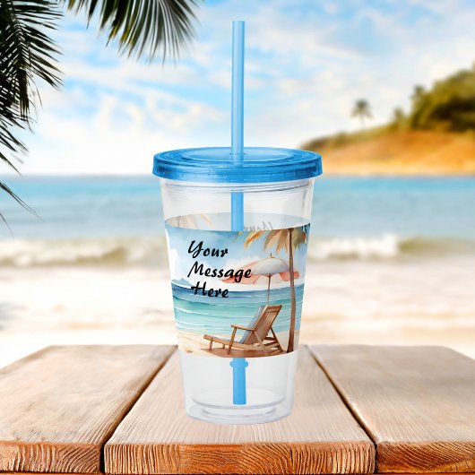 Tropical Beach Party Acrylic Tumbler Acryltrinkbecher