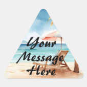 Tropical Beach Party Dreieckiger Aufkleber (Vorderseite)