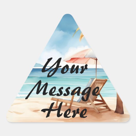 Tropical Beach Party Dreieckiger Aufkleber (Vorderseite)