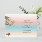 Tropical Beach Party Einladung (Stehend Vorderseite)