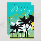 Tropical Beach Party Einladung (Vorne/Hinten)