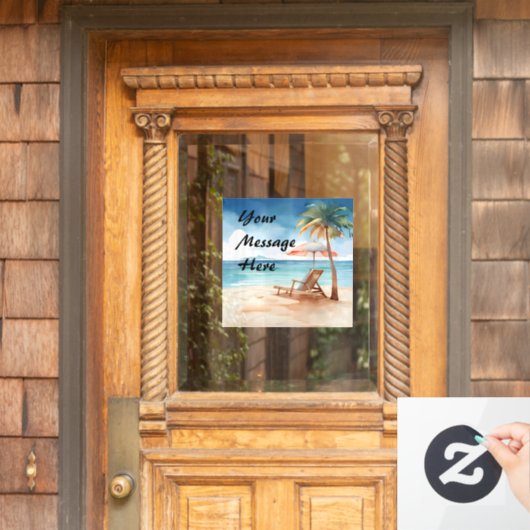 Tropical Beach Party Fensteraufkleber (Haustür)