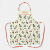 Tropical Beach Party Flamingo Cocktail Design Schürze (Vorderseite)
