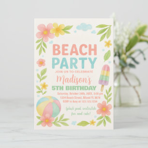 Tropical Beach Party Geburtstagsfeierlichkeiten un Einladung