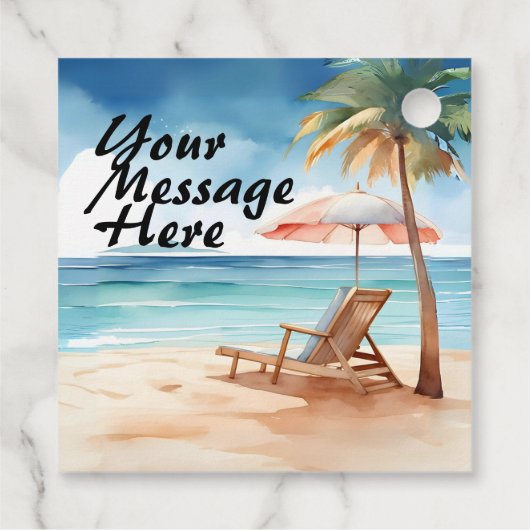 Tropical Beach Party Geschenkanhänger (Rückseite)