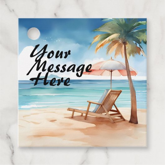 Tropical Beach Party Geschenkanhänger (Vorderseite)