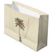 Tropical Beach Party Palm Tree Geschenktaschen Große Geschenktüte (Vorderseite Schrägansicht)
