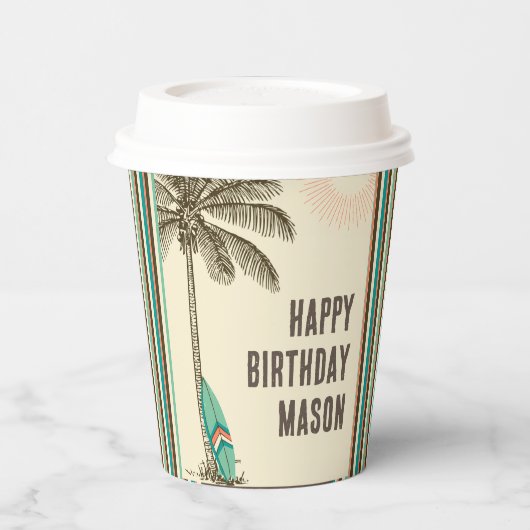 Tropical Beach Party Palm Tree Paper Cup Pappbecher (Links)