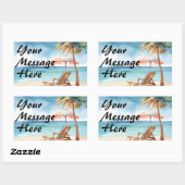 Tropical Beach Party Rechteckiger Aufkleber (Blatt)