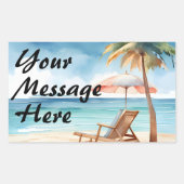 Tropical Beach Party Rechteckiger Aufkleber (Vorderseite)