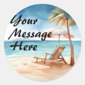 Tropical Beach Party Runder Aufkleber (Vorderseite)