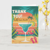 Tropical Beach Party Thank You Cocktail Summer Karte (Gelbe Blume)