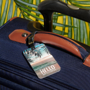Tropical Beach Personalisiert Funny Travel Gepäckanhänger