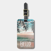 Tropical Beach Personalisiert Funny Travel Gepäckanhänger (Vorderseite vertikal)