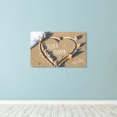 Tropical Beach Personalisiert Names Herz in Sand Leinwanddruck (Insitu (Holzboden))