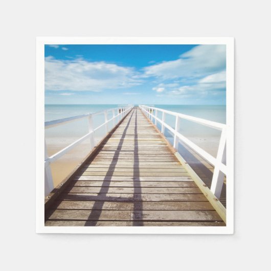 Tropical Beach Pier Paper Napkin Serviette (Vorderseite)