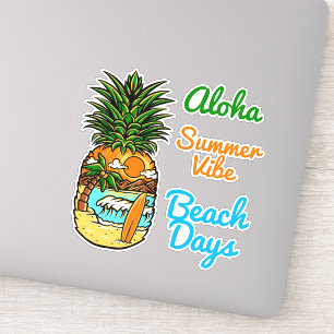 Tropical Beach Pineapine Vinyl Stickers Aufkleber