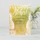 Tropical Beach Pineapine Wasserfarbe Brautparty Einladung (Stehend Vorderseite)