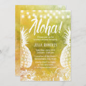 Tropical Beach Pineapine Wasserfarbe Brautparty Einladung (Vorne/Hinten)