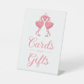 Tropical Beach Pink Flamingo Cards & Gifts Wedding Sockelschild (Vorderseite)