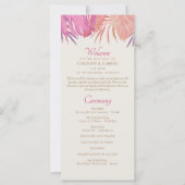Tropical Beach Pink Hochzeitsprogramm (Vorderseite)