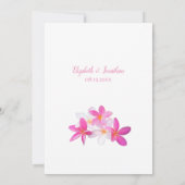 Tropical Beach Pink Plumeria Floral Hawaii Wedding Einladung (Rückseite)