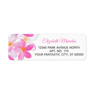 Tropical Beach Pink Plumeria Rücksendeadresse