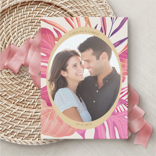 Tropical Beach Pink Wedding retten Sie das Datum Save The Date