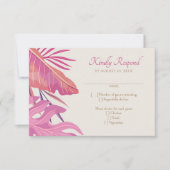 Tropical Beach Pink Wedding RSVP (Vorderseite)